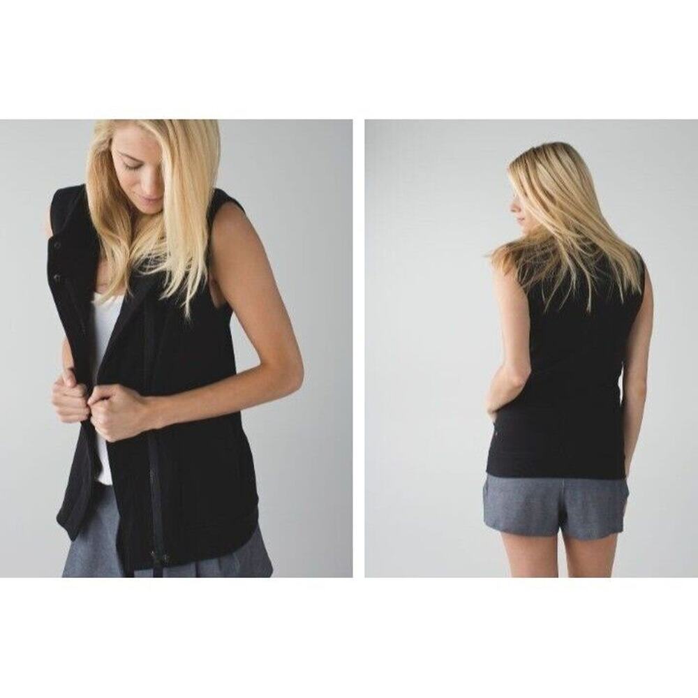 Lululemon Sz 4 Versa Fleece Vest Full Zip High Collar Black